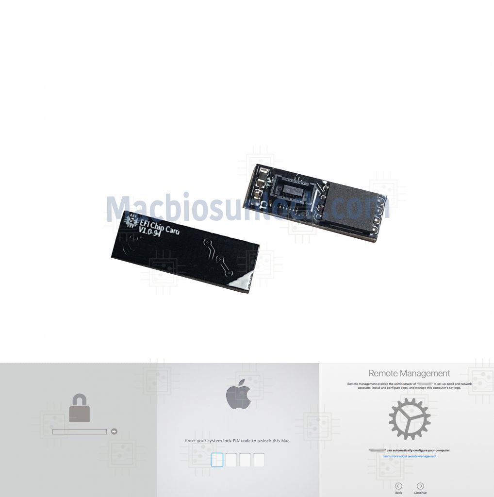 Solderless EFI chip card for Mac firmware unlock, iCloud removal, and MDM bypass for MacBook and Mac models.