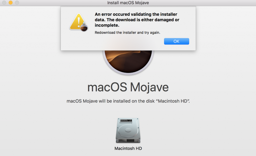 Download error on macbook air